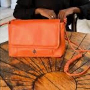 Fossil Women's leather Orange Shoulder Bag